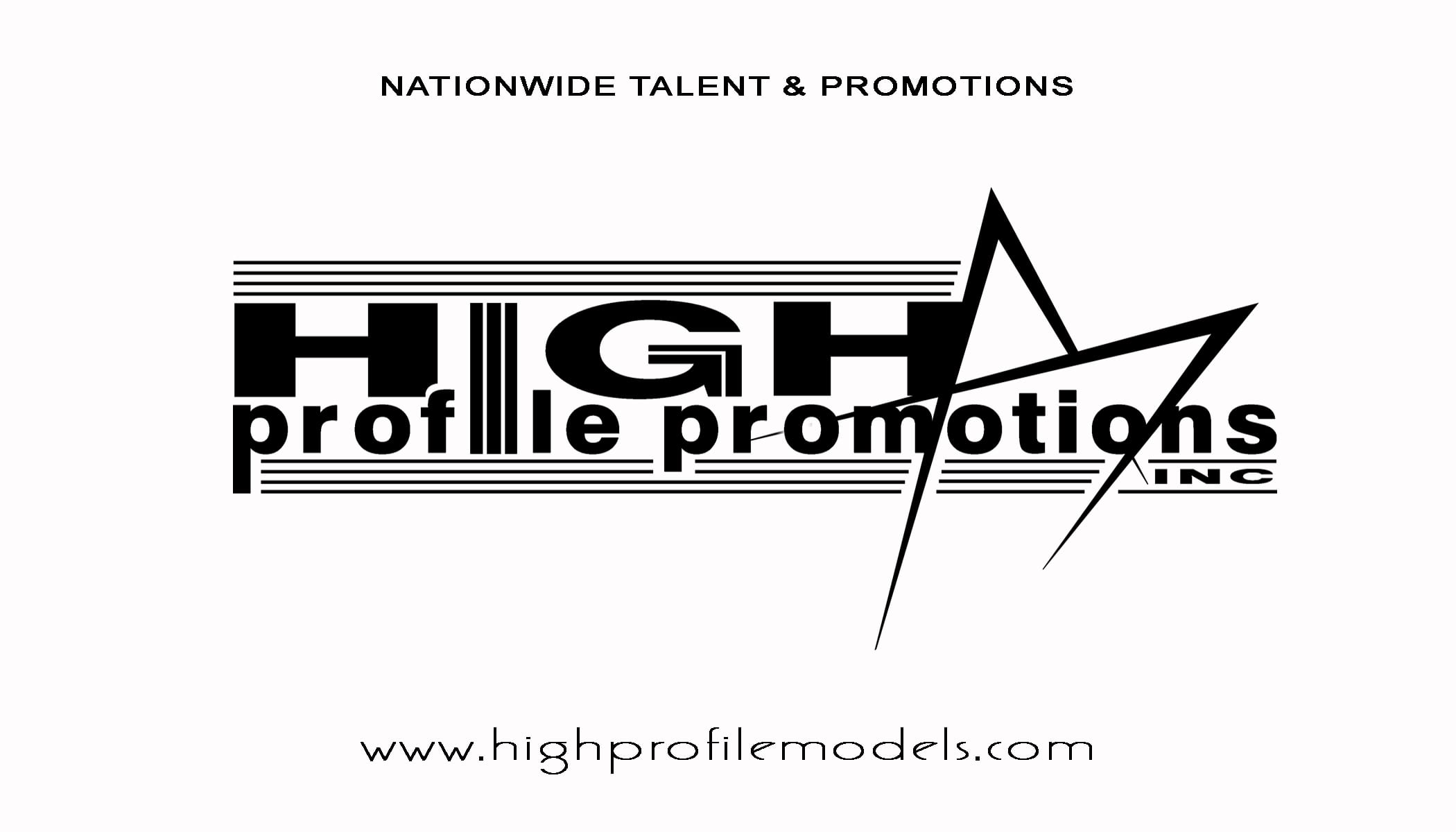 High Profile Models Business Cards Front Spot UV