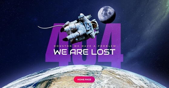 404 Error Space Theme Template